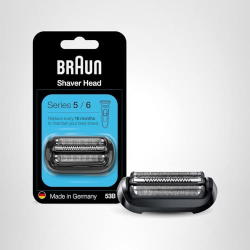 Braun Series 5 53B head in-use clean visual—highlights hygiene-friendly maintenance.