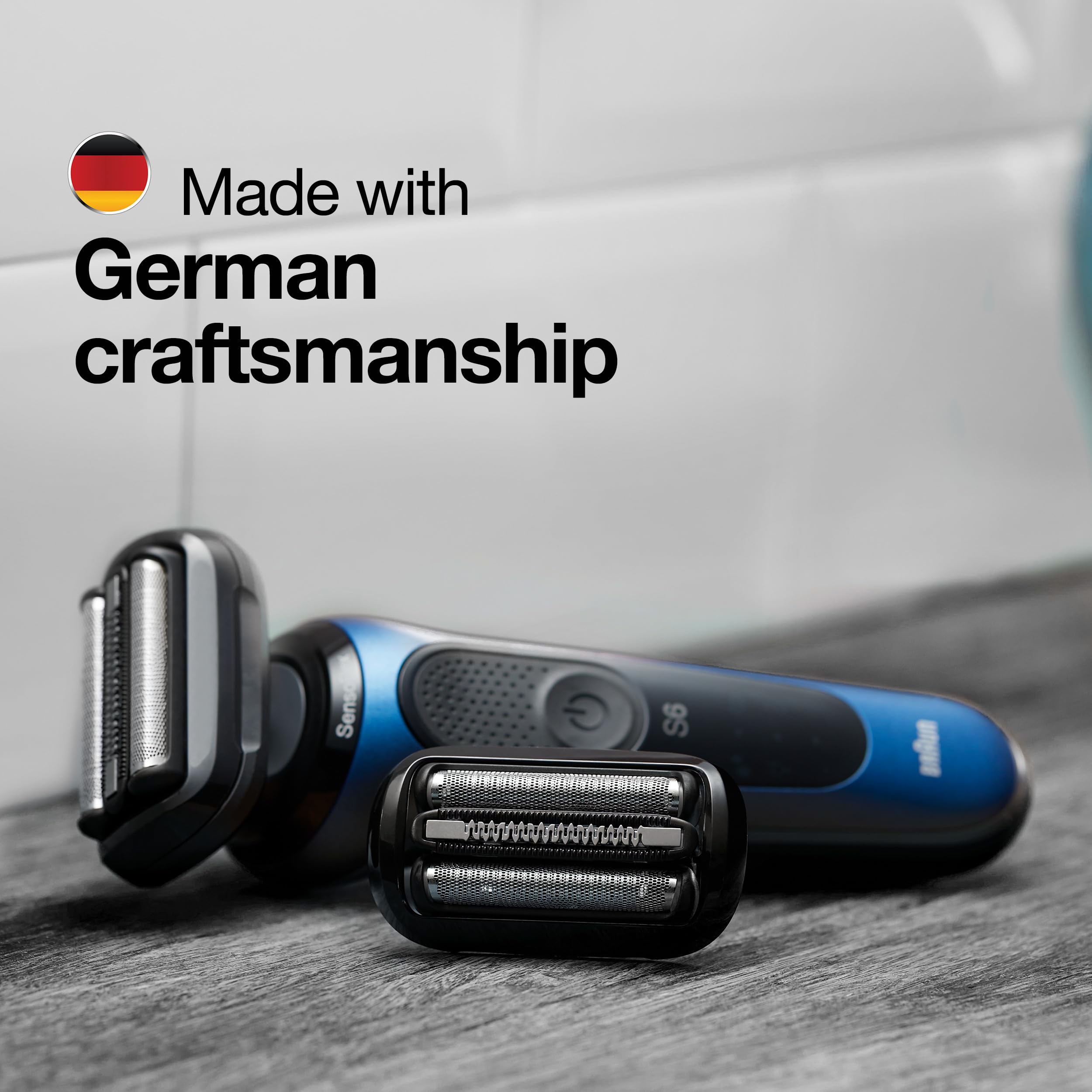 Braun Series 5 53B head insert into shaver—easy fit extends shaver life.
