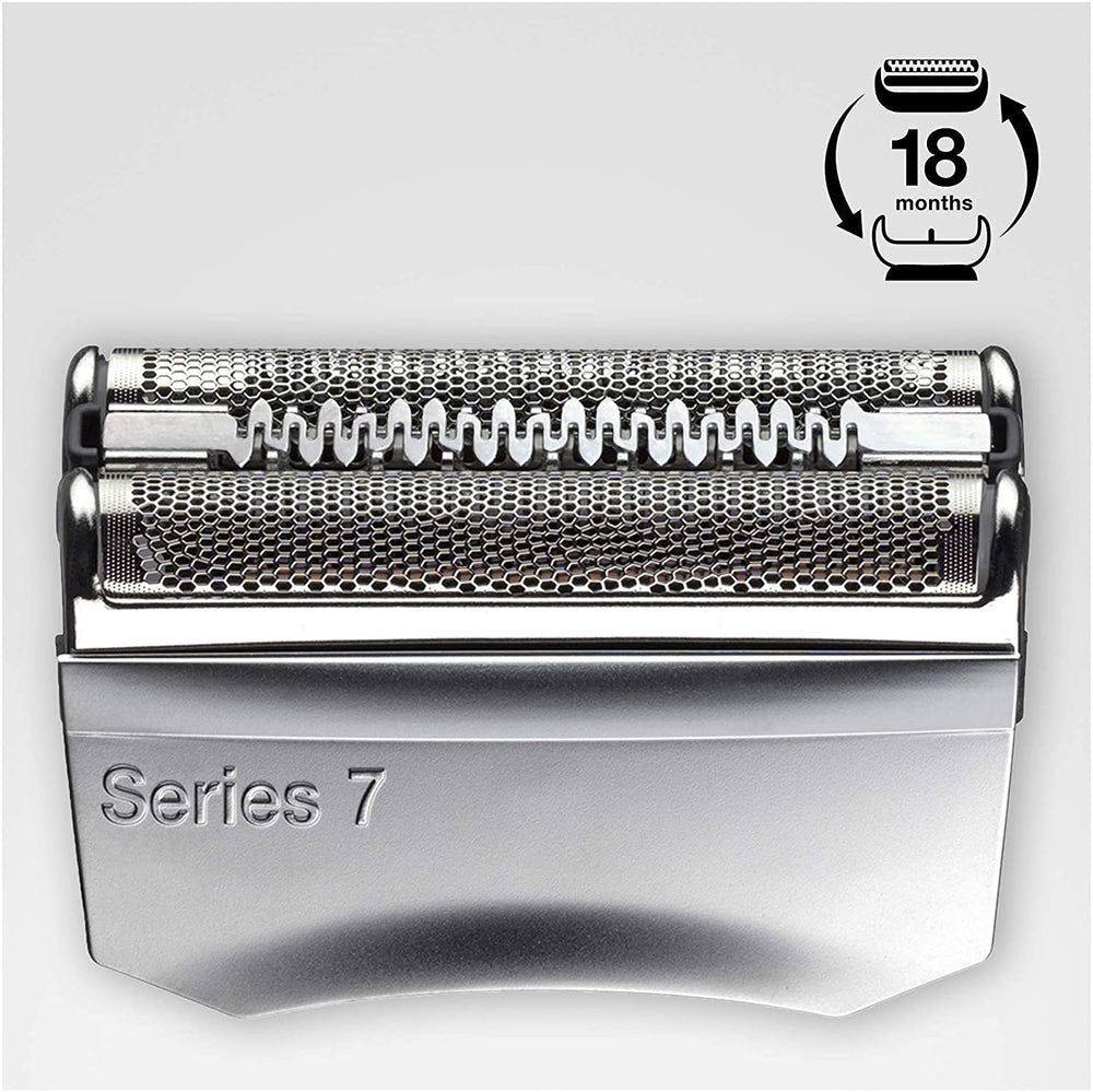 Braun two-pack foil and cutter image communicates value and renewal for daily grooming.