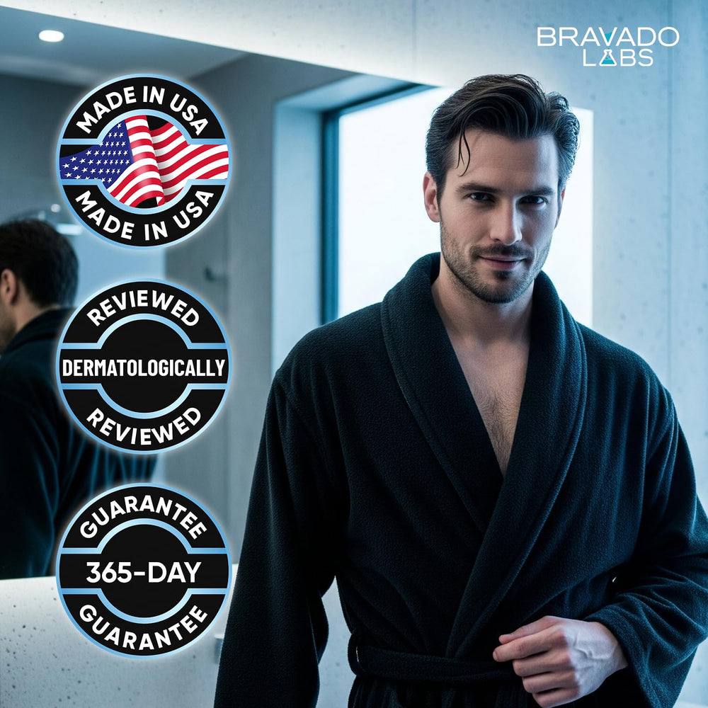 Bravado Labs Premium Delay Cream packaging emphasizes discreet storage and privacy.