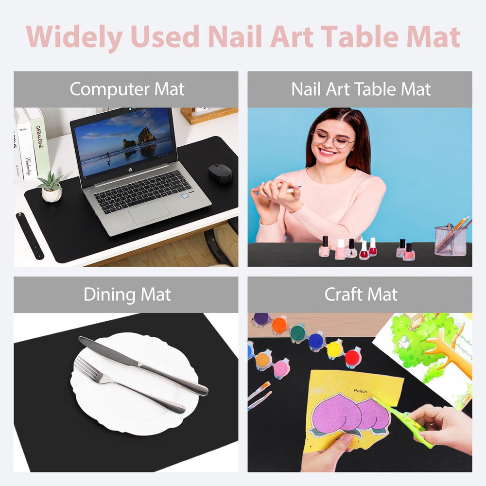 BRAVIKERLY Nail Art Table Mat doubles as a multipurpose craft and desk mat.