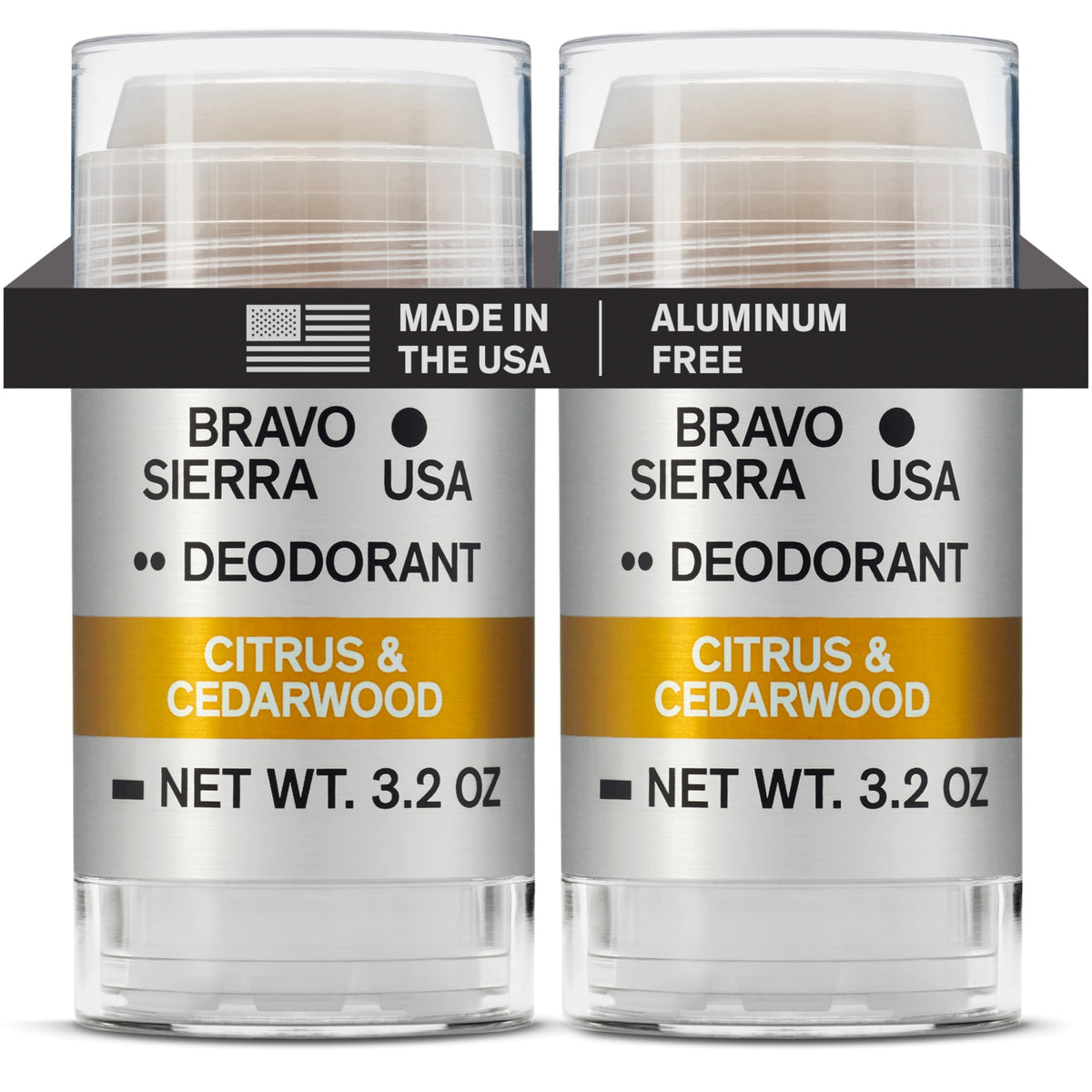 Bravo Sierra aluminum-free deodorant 2-pack packaging for everyday use