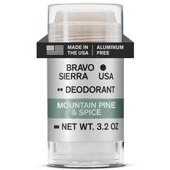 Bravo Sierra Mountain Pine Spice deodorant stick provides long-lasting protection