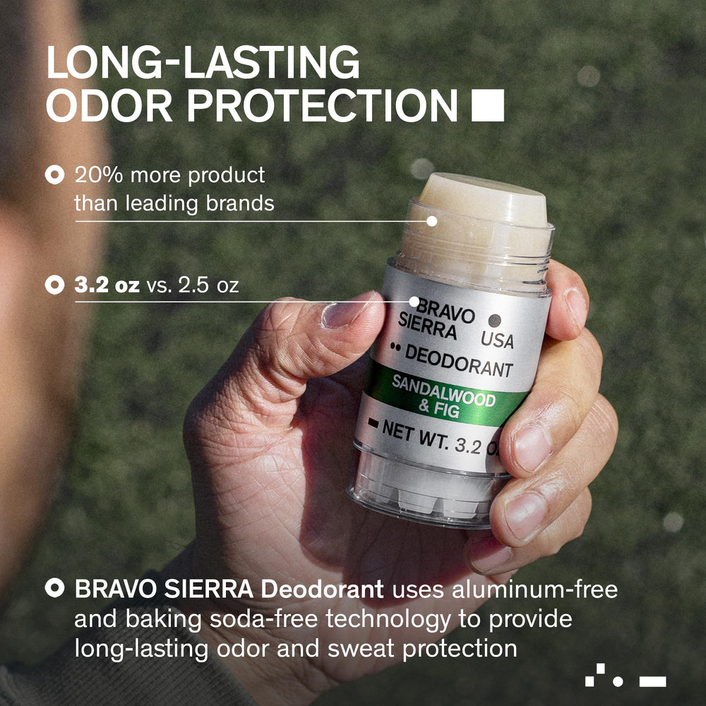 Bravo Sierra sandalwood-fig application demonstrates smooth glide on skin for daily wear