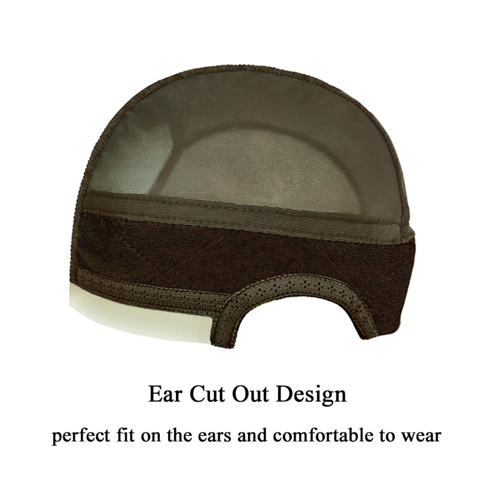 Breathable wig cap interior with soft material for all-day comfort.