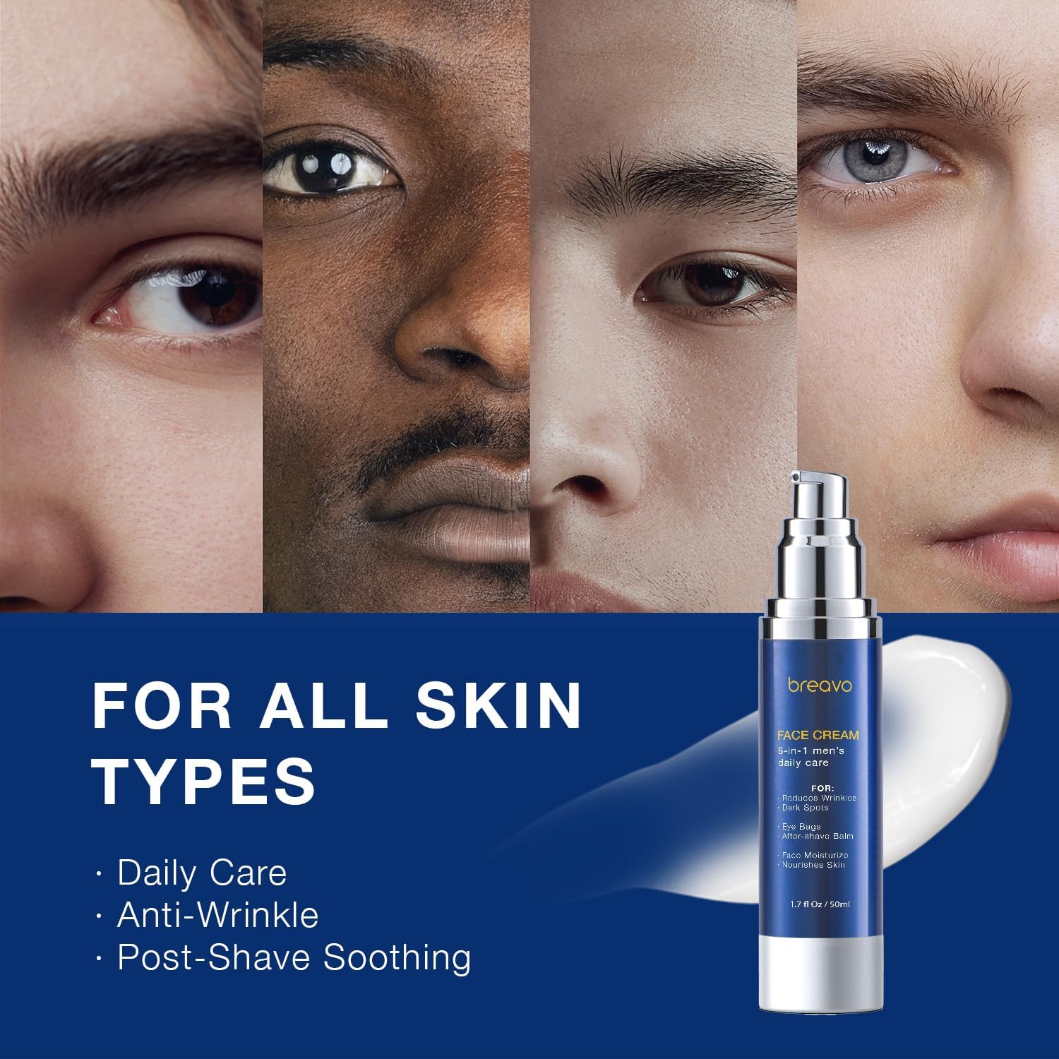 Breavo 6 in 1 face cream for daily-use hydration and protection.