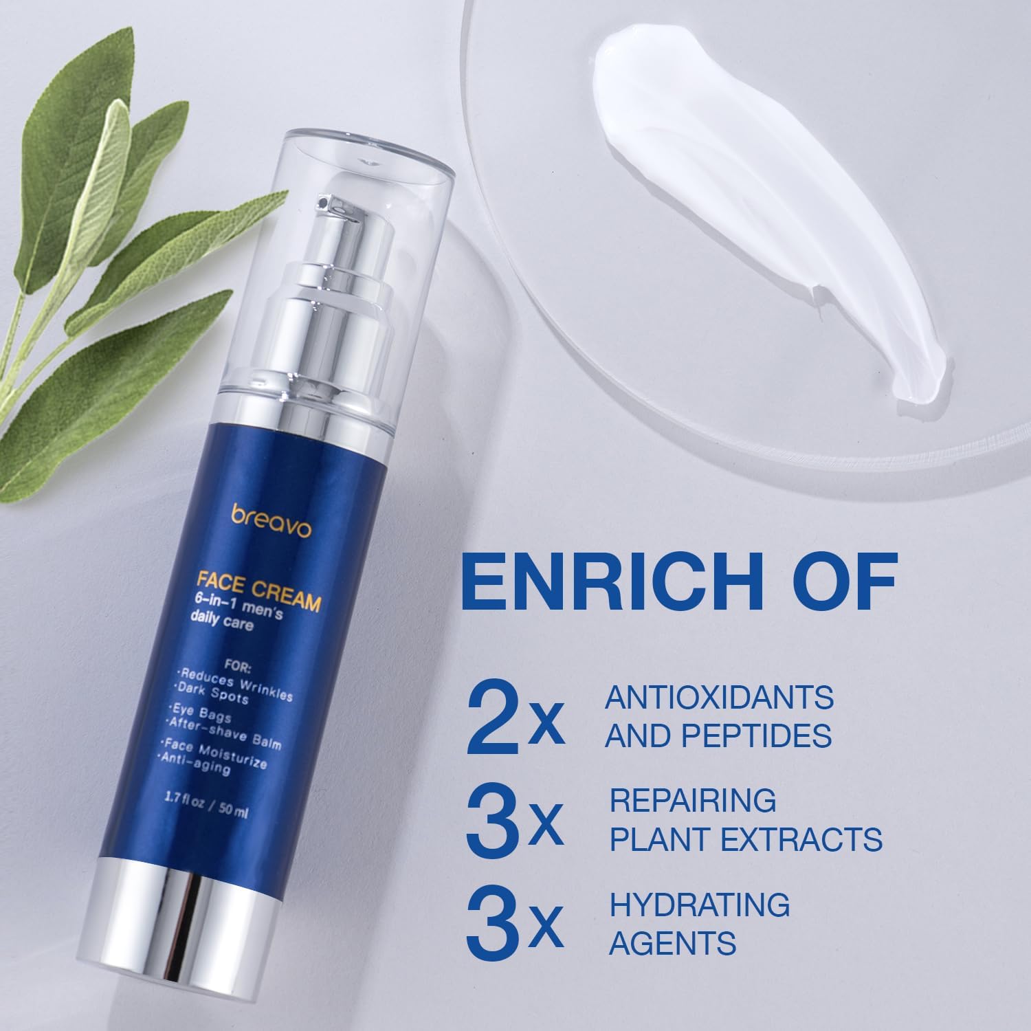 Breavo 6 in 1 face cream helps reduce eye bags for refreshed look.