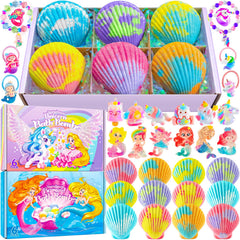 BreezeDream Mermaid box with shell bath bombs and surprises for imaginative play.