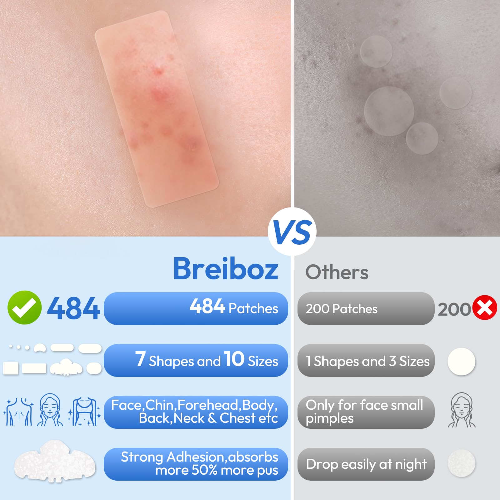Breiboz tea tree oil ingredient patch highlights calming and pore care benefits