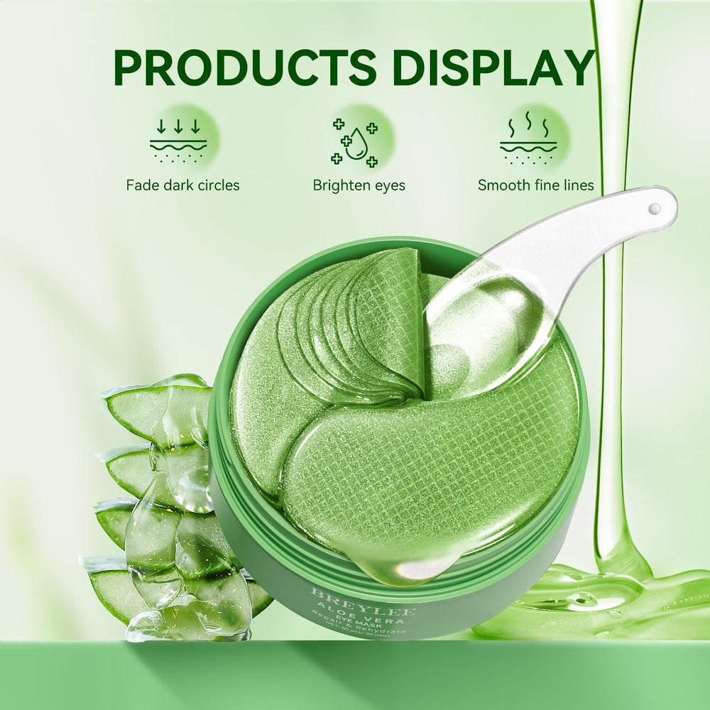 Breylee Aloe Vera Eye Masks easy application demonstrated by simple steps.