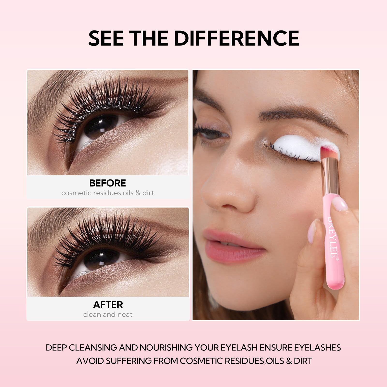 BREYLEE eyelash-extension-cleanser-set convenient for professional and home use
