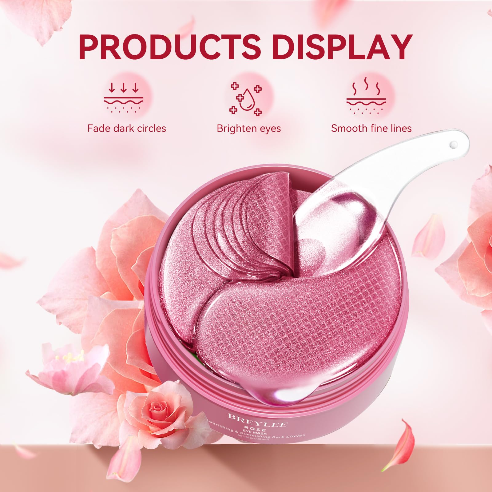 BREYLEE Rose Eye Patches easy dispensing sachet emphasizes convenience