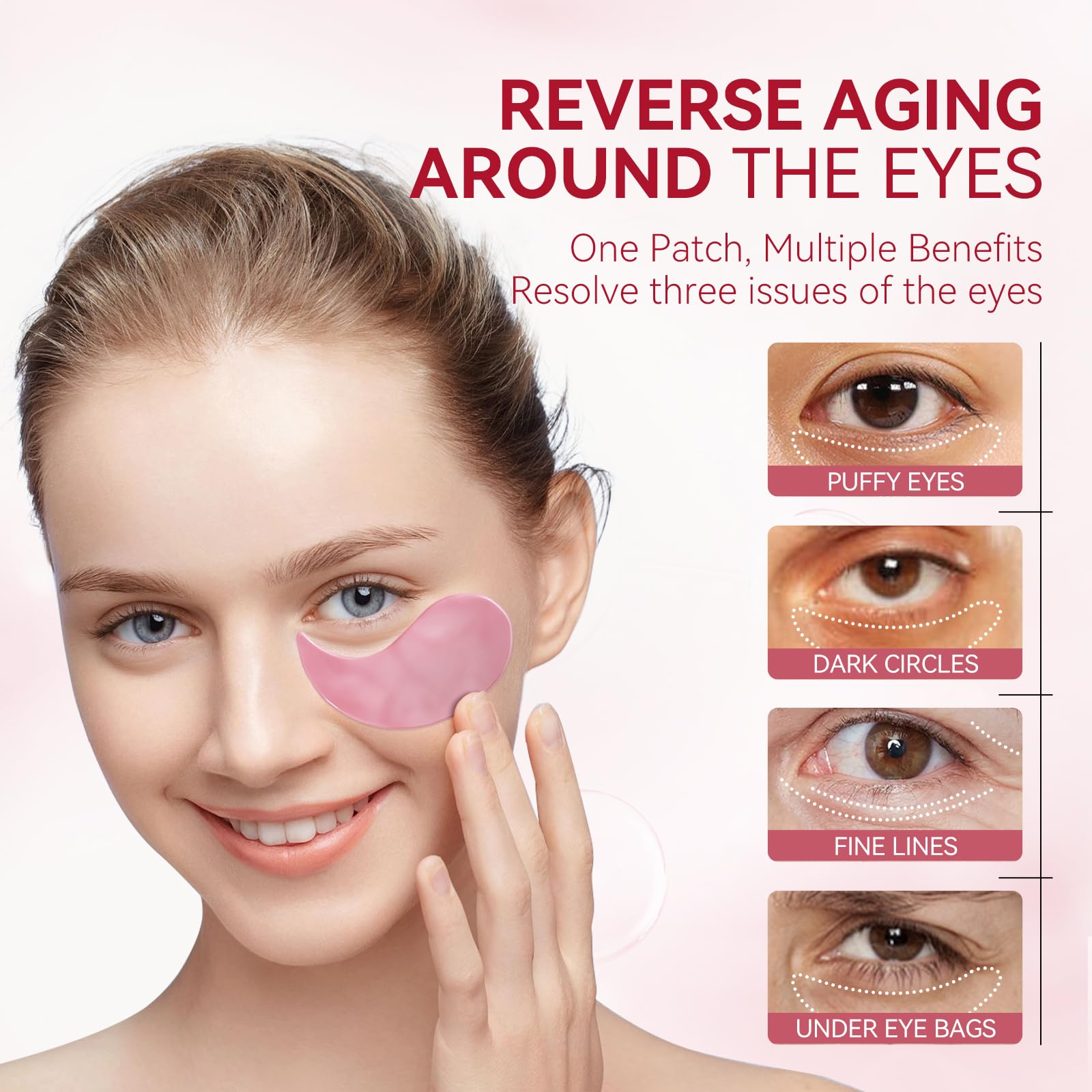 BREYLEE Rose Eye Patches after wear display a refreshed under-eye look