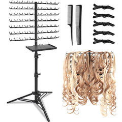 BRIAN & DANY 140-peg braiding rack front view for organized hair extensions.
