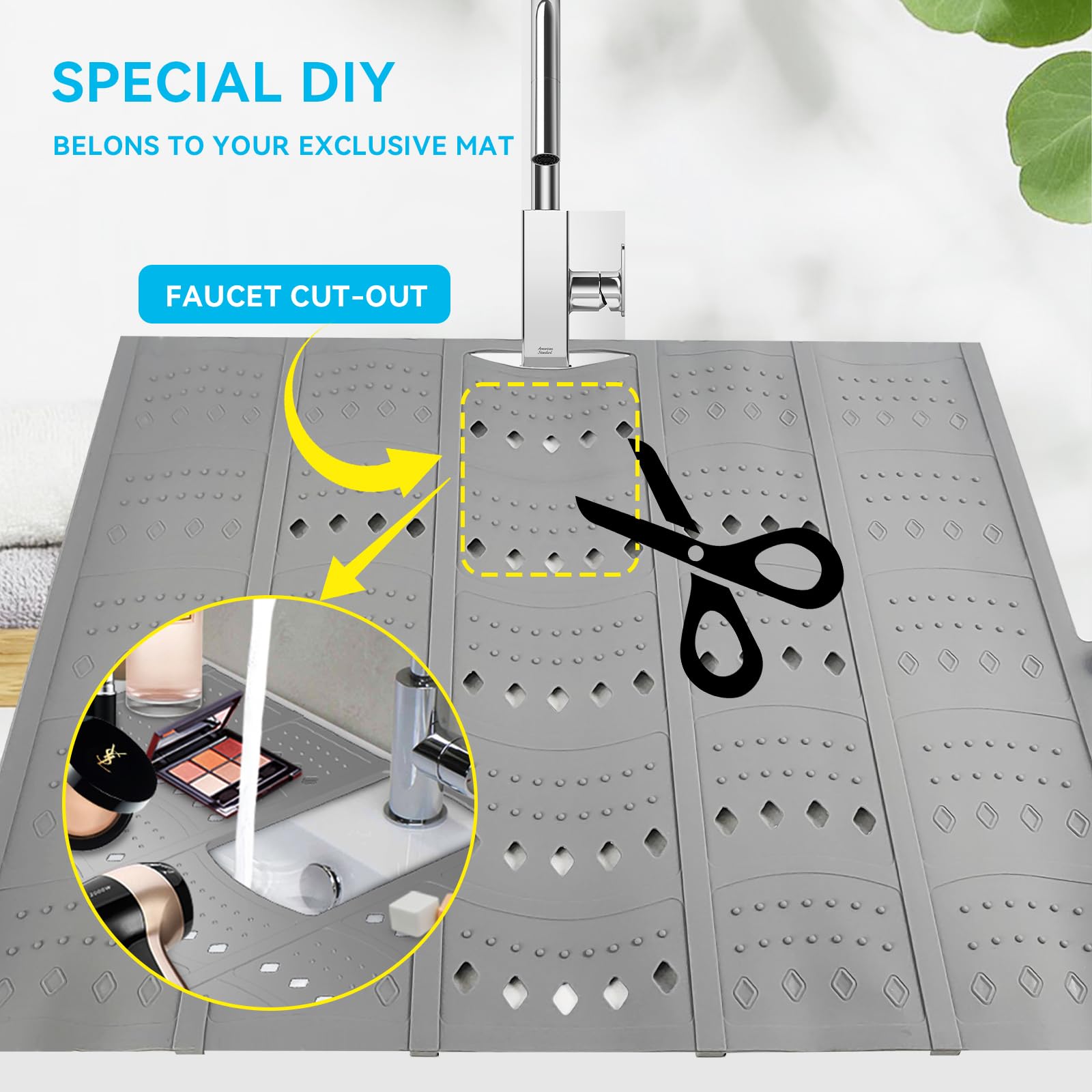 BRIAN & DANY makeup mat sink cover textured surface easy to wipe clean