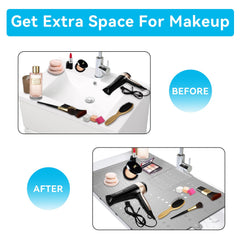 BRIAN & DANY makeup mat sink cover with faucet cutout for easy access