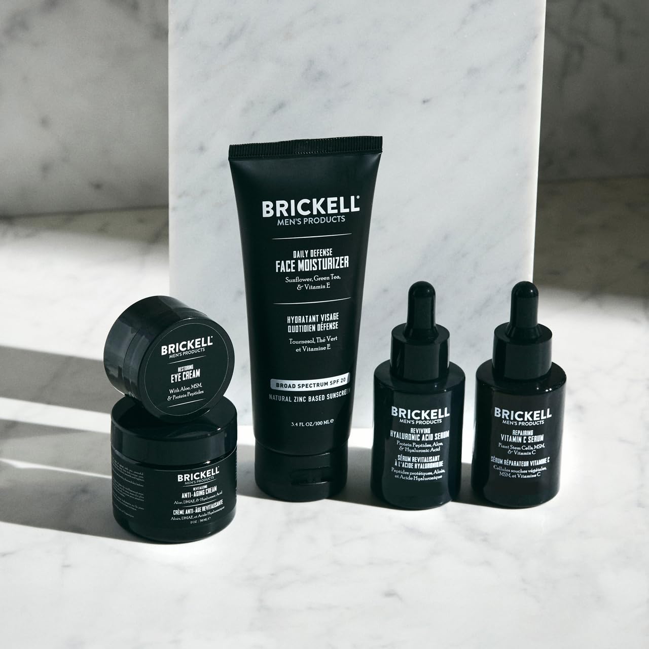 Brickell Complete Defense eye cream dispenses smoothly to target tired-looking eyes.