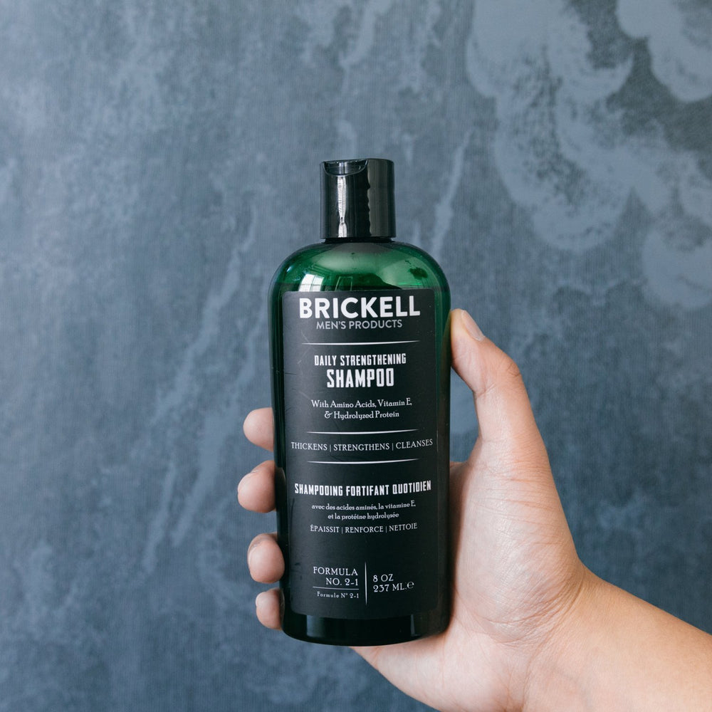 Brickell Daily Strengthening Shampoo color-treated hair-safe formula for daily use