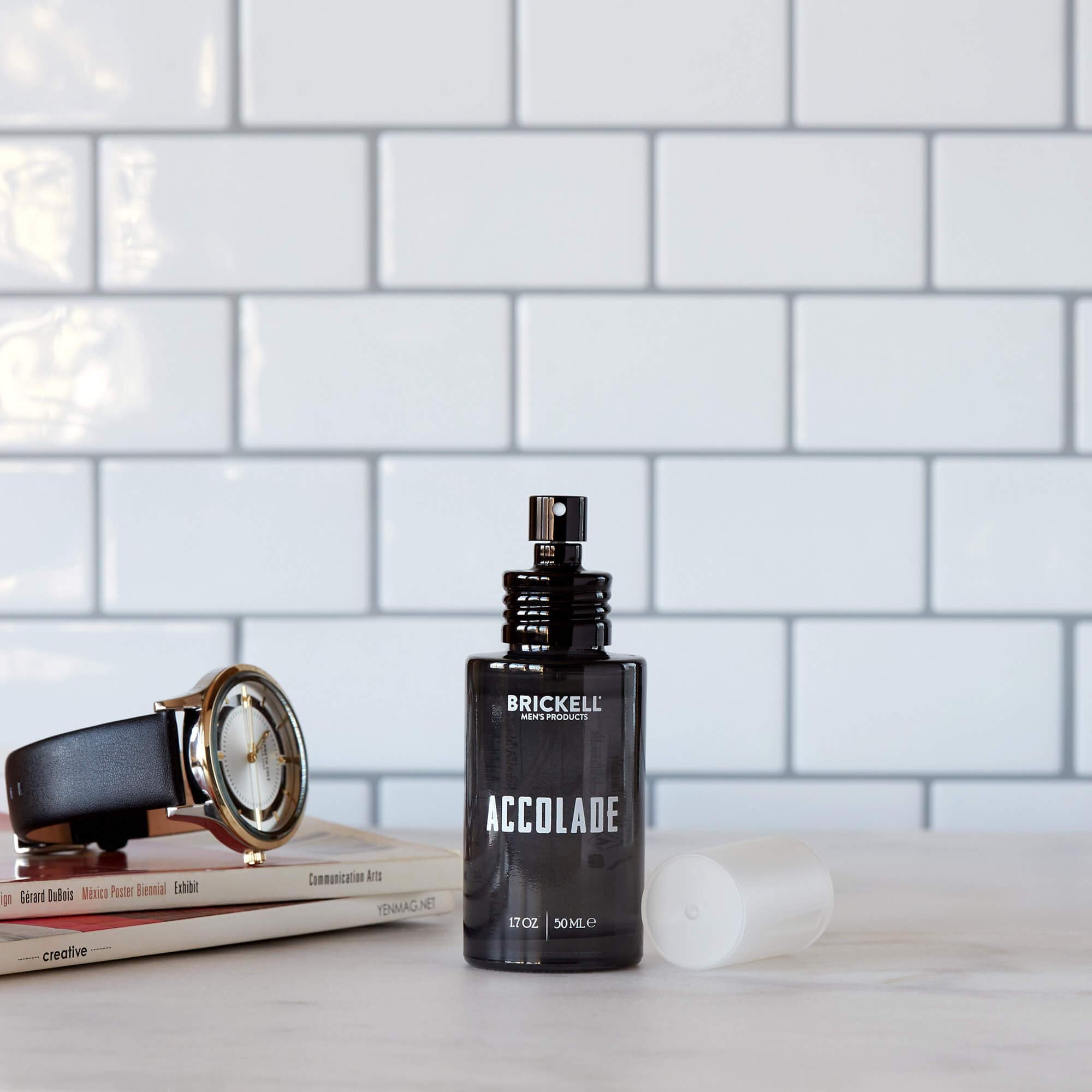 Brickell Men's Accolade bottle-packaging image communicates premium natural fragrance with organic ingredient emphasis.