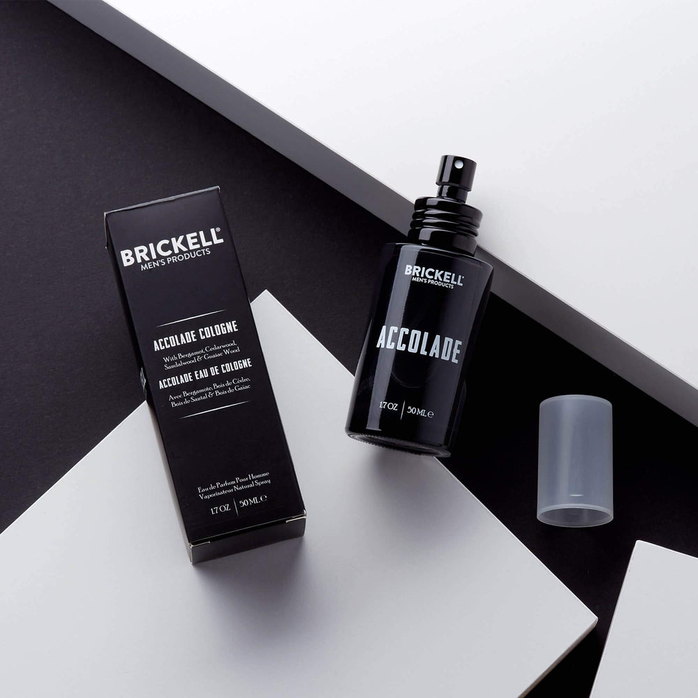 Brickell Men's Accolade lemon-citrus-note image suggests crisp freshness for a versatile daytime fragrance.