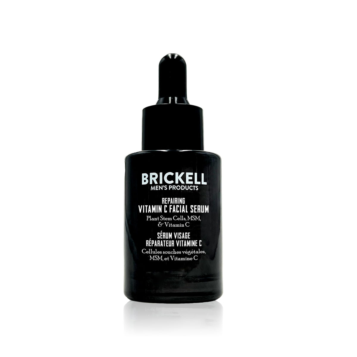 Brickell Men's Vitamin C serum bottle for daily skin hydration.