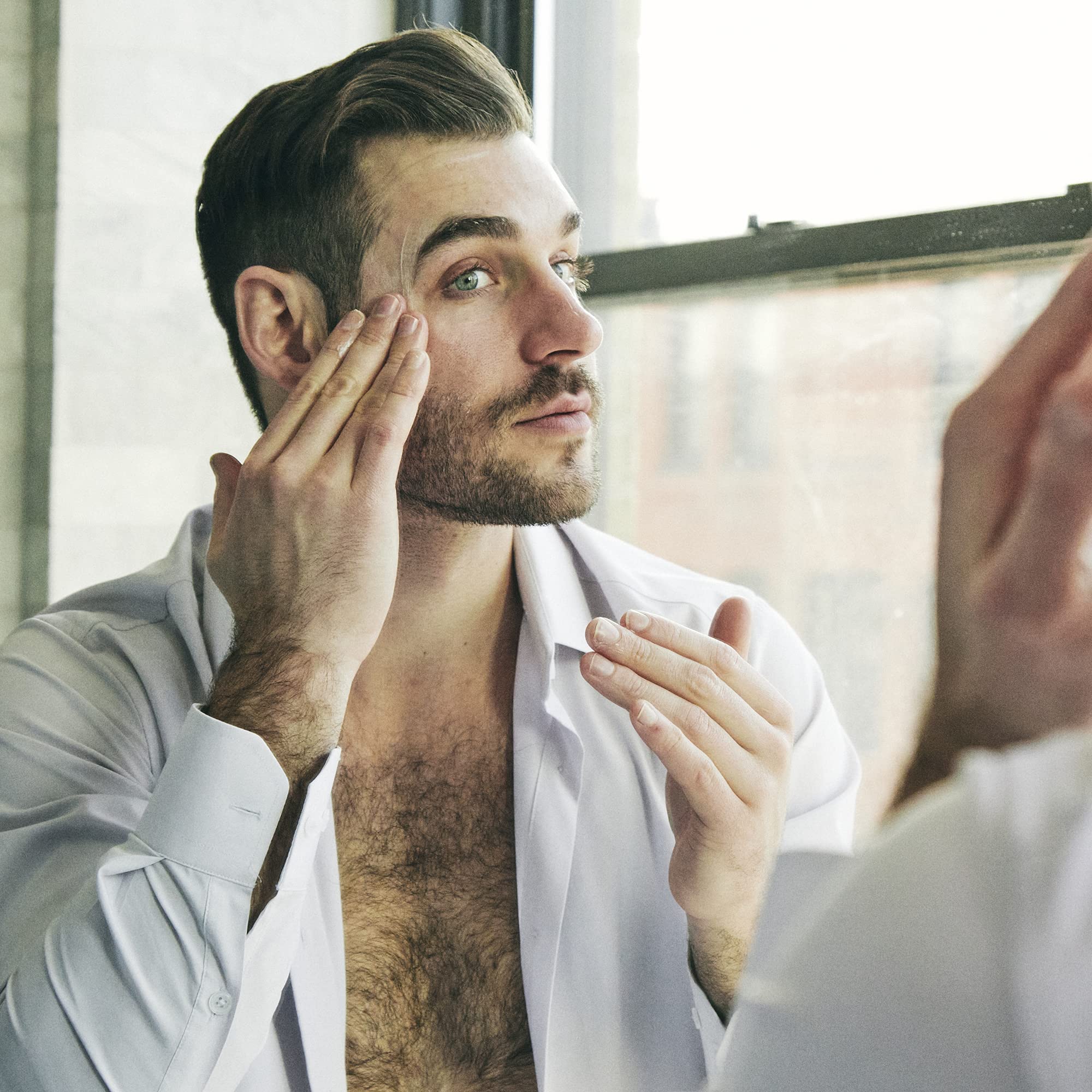 Brickell Men's Complete Defense packaging box showcasing natural, organic skincare routine.