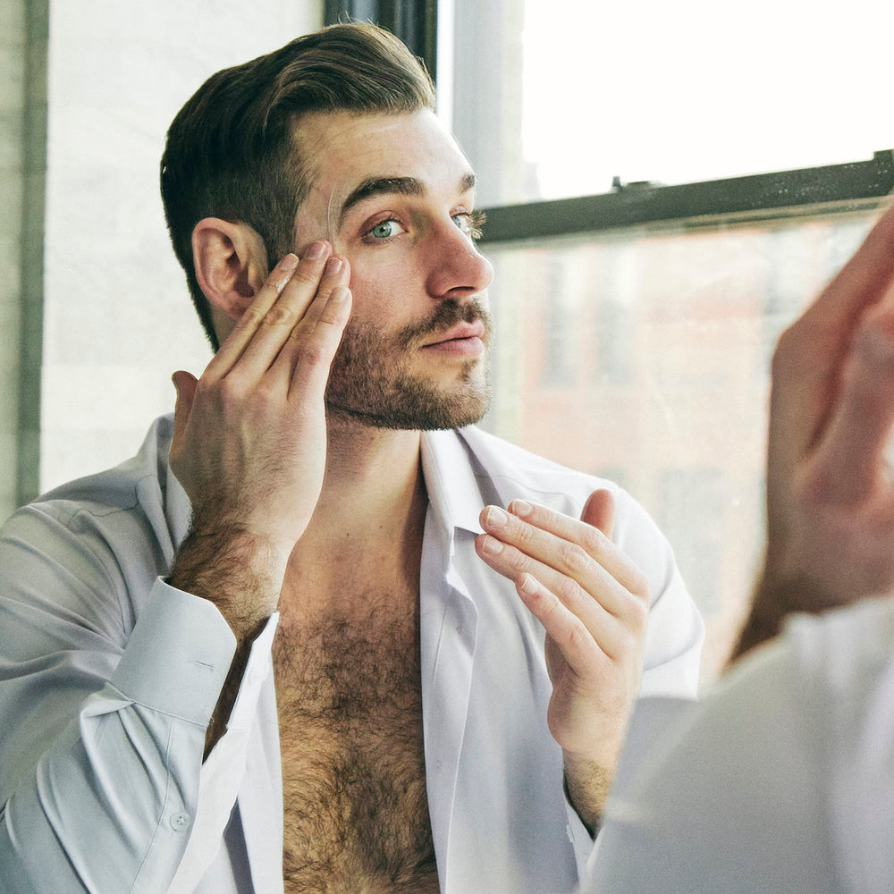 Brickell Men's Complete Defense packaging box showcasing natural, organic skincare routine.
