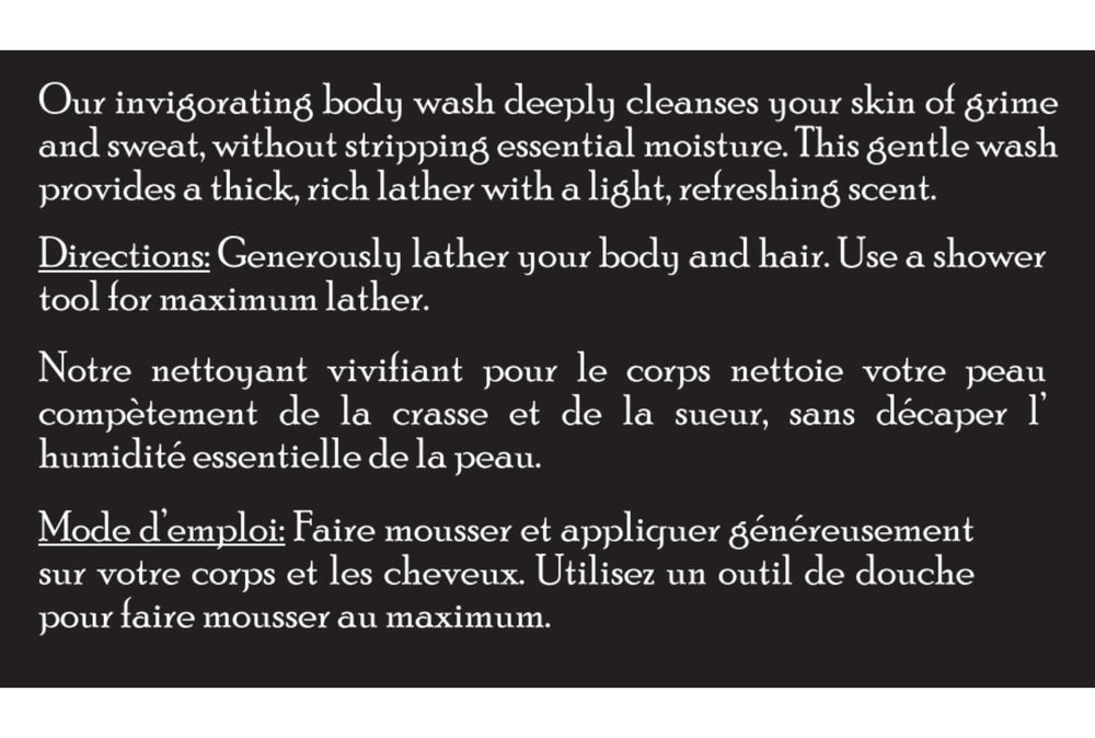 Brickell Men's Invigorating Body Wash rinse demonstration suggests easy rinse and clean skin.