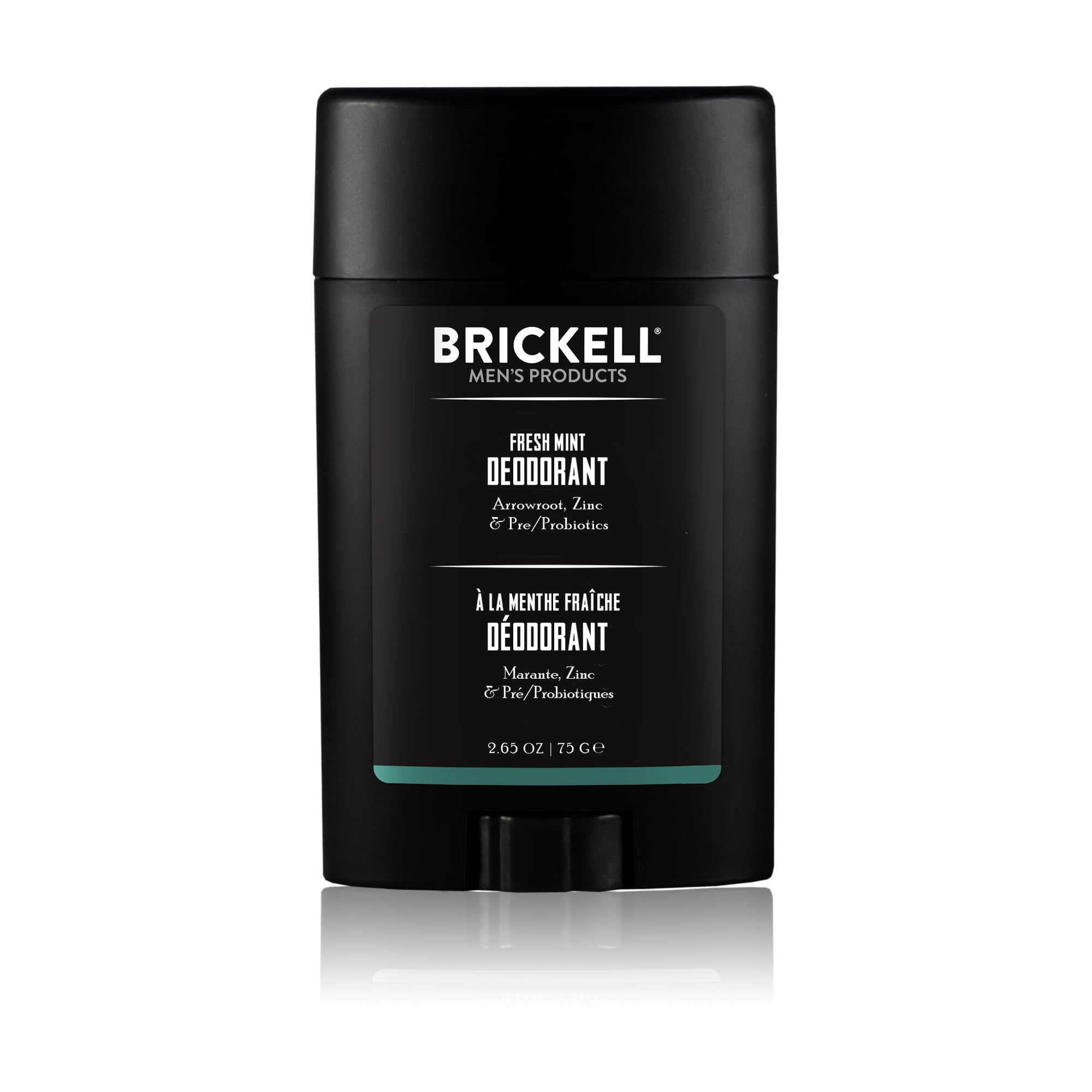 Brickell Men's Natural Deodorant Fresh Mint application for all-day freshness