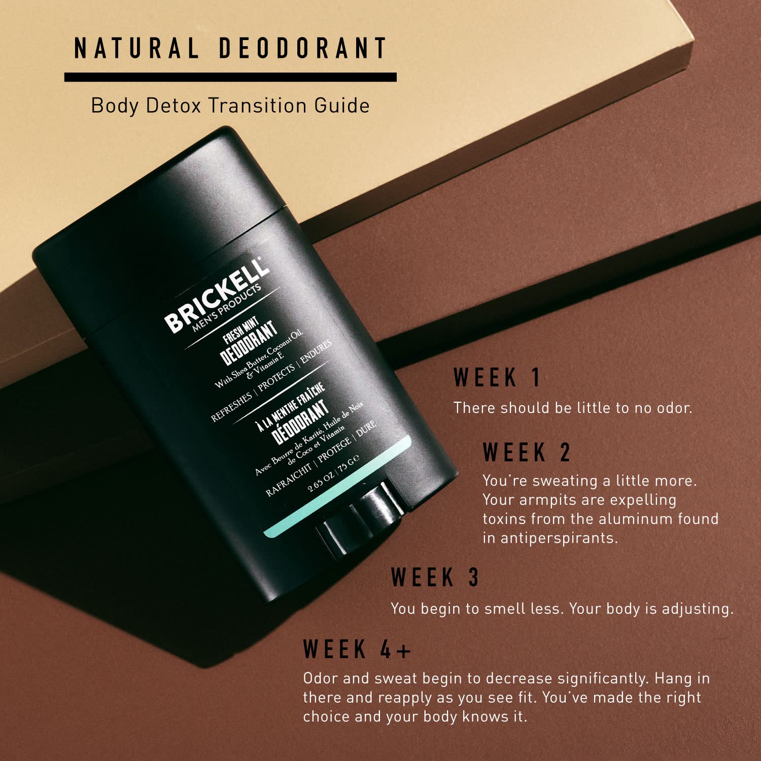 Brickell Men's Natural Deodorant zinc-ricinoleate neutralizes odor effectively