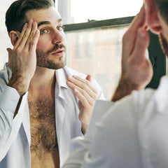 Brickell Men's organic ingredients display highlighting natural anti-aging blends.