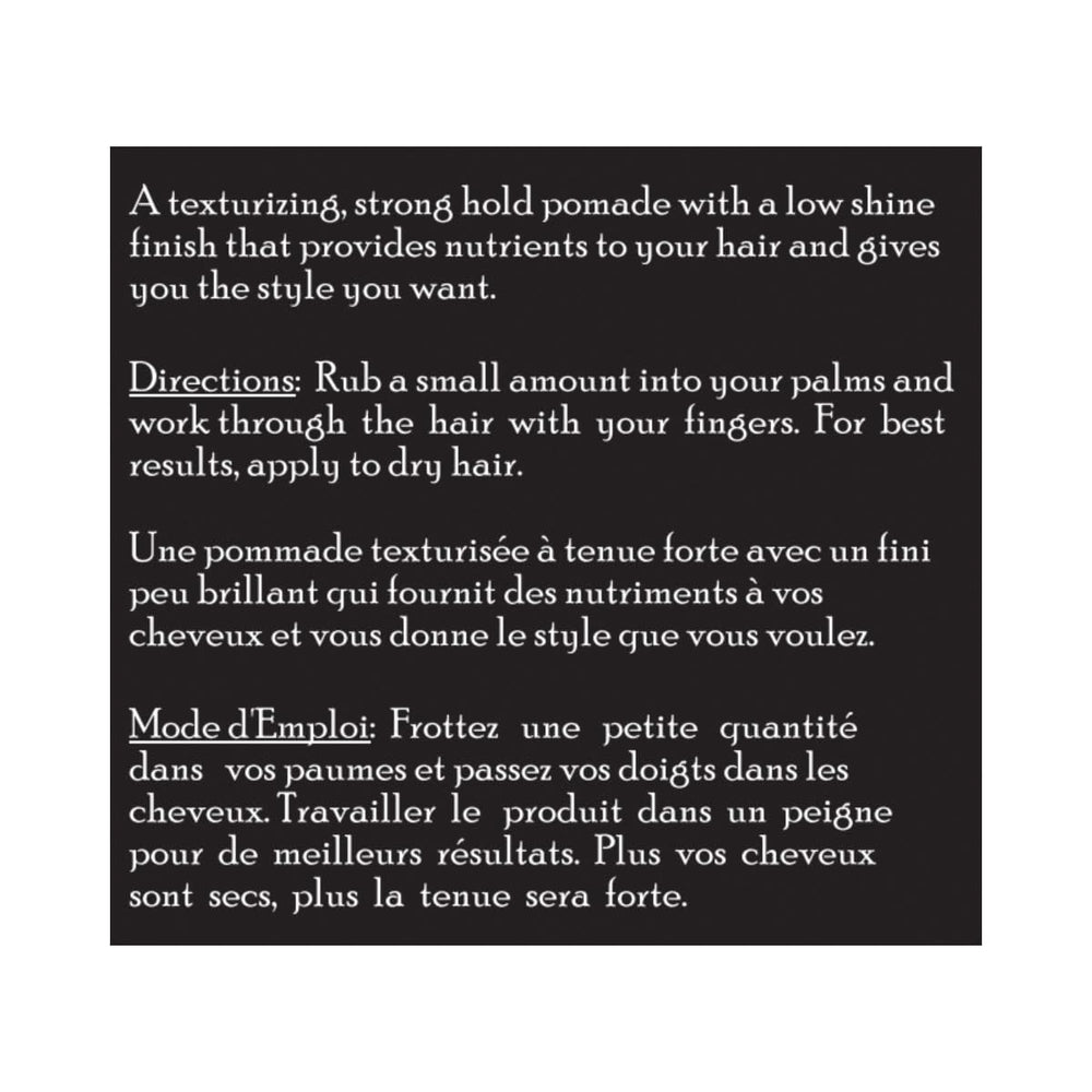 Brickell strong hold pomade on damp hair creates defined, pliable definition
