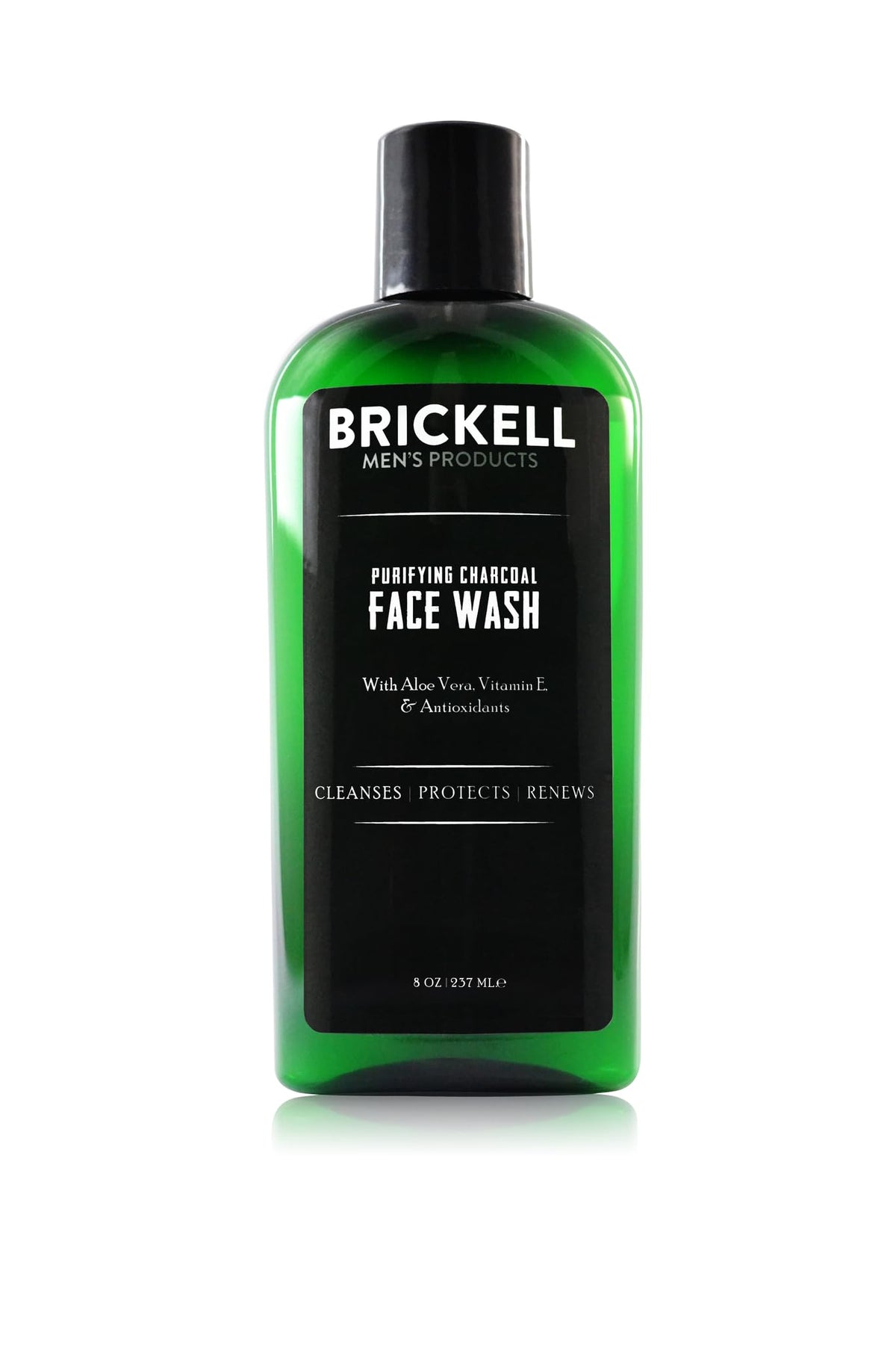 Brickell Men's Purifying Charcoal Face Wash bottle for refreshing daily cleanse and oil control
