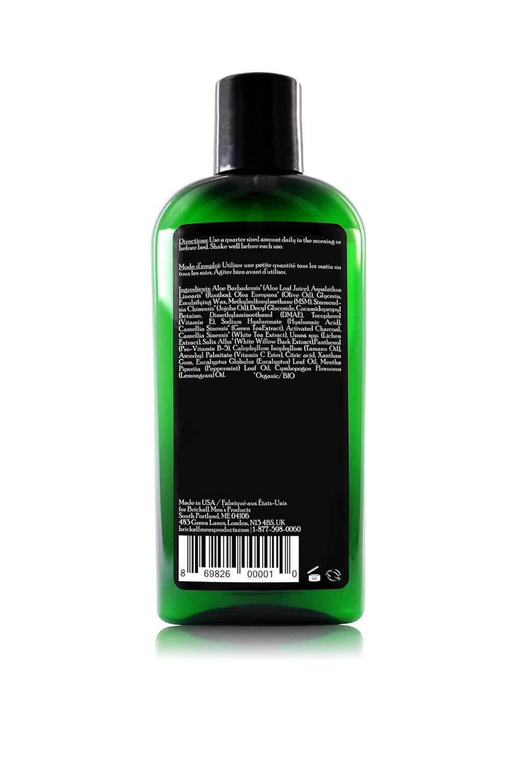 Brickell Men's Purifying Charcoal Face Wash packaging front emphasizing natural organic formula for daily use