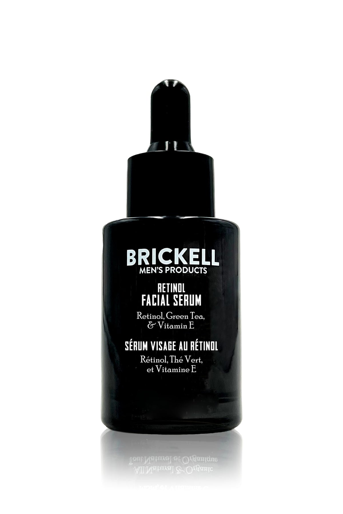 Brickell Men's Retinol Serum bottle for daily anti-aging skincare.