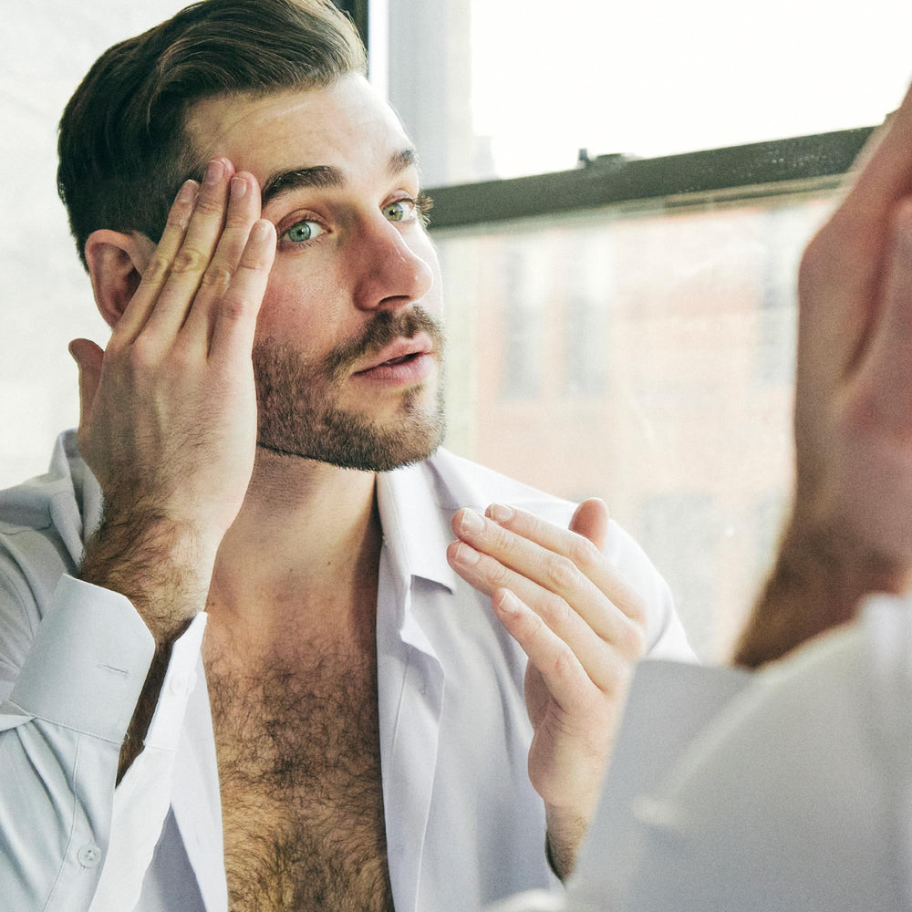 Eye-area use with Brickell Retinol Serum for gentle aging care.