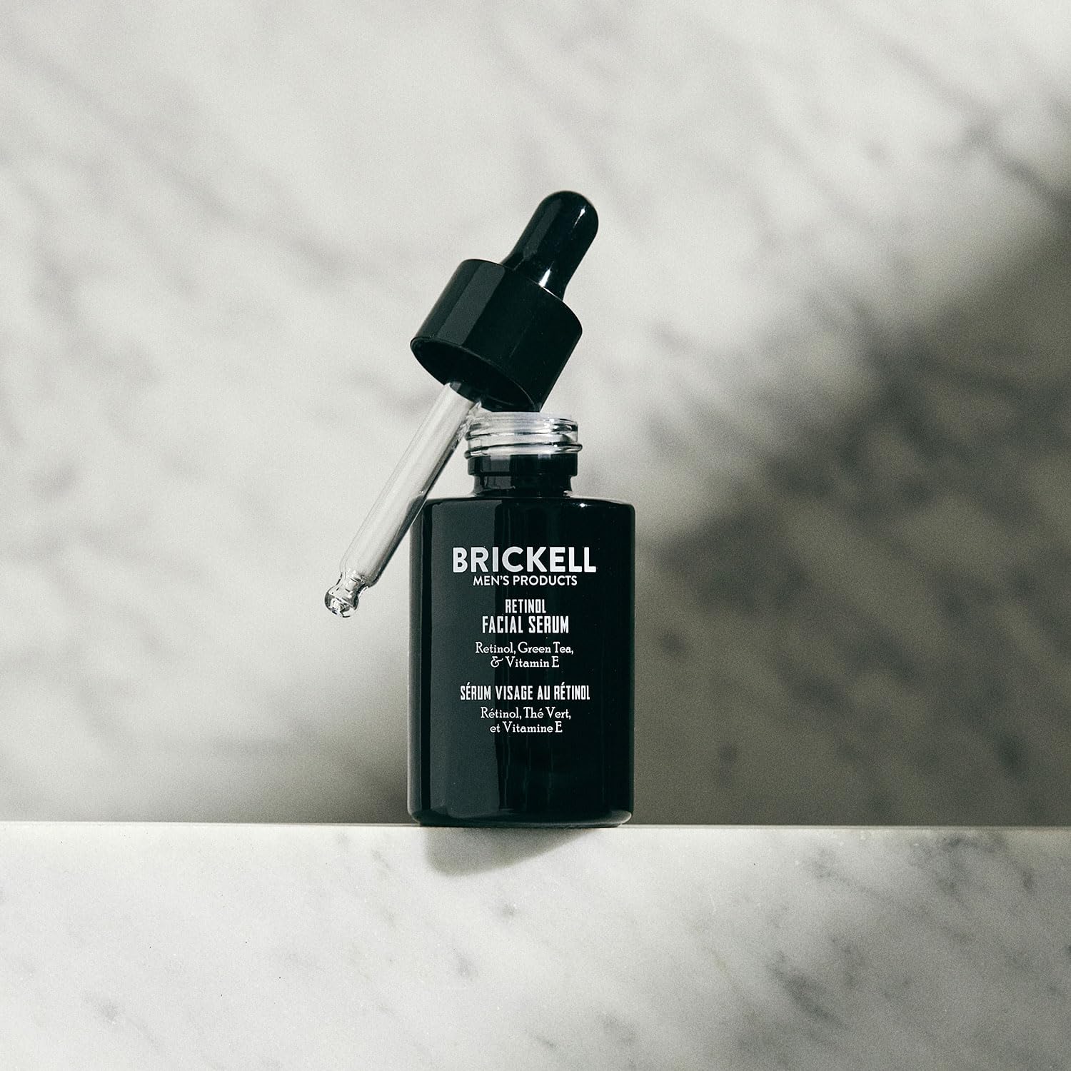 Brickell Retinol Serum with green tea for antioxidant protection.