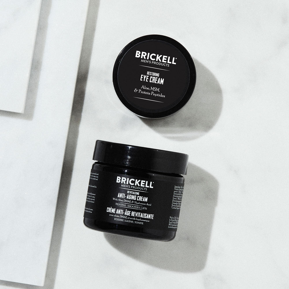 Brickell Men's Ultimate Anti-Aging Night Cream texture closeup emphasizing rich moisture
