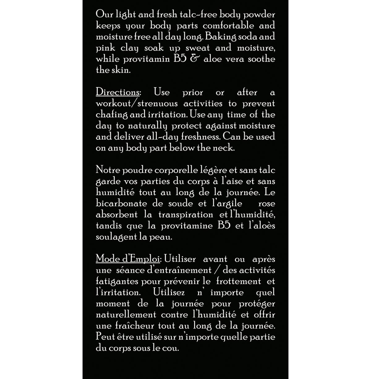Brickell Stay Fresh Body Powder closeup texture reveals light, breathable powder