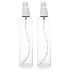 BRIGHTFROM 8oz fine mist bottle, clear, travel-ready for skincare and dispensing.