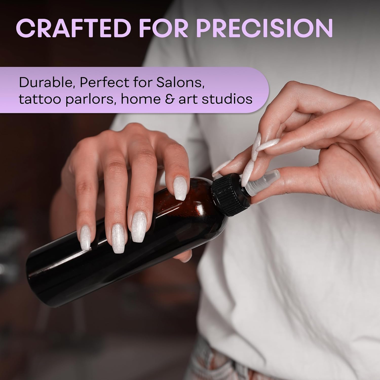 BRIGHTFROM Amber bottle designed for body lotions and conditioners with reliable flow.