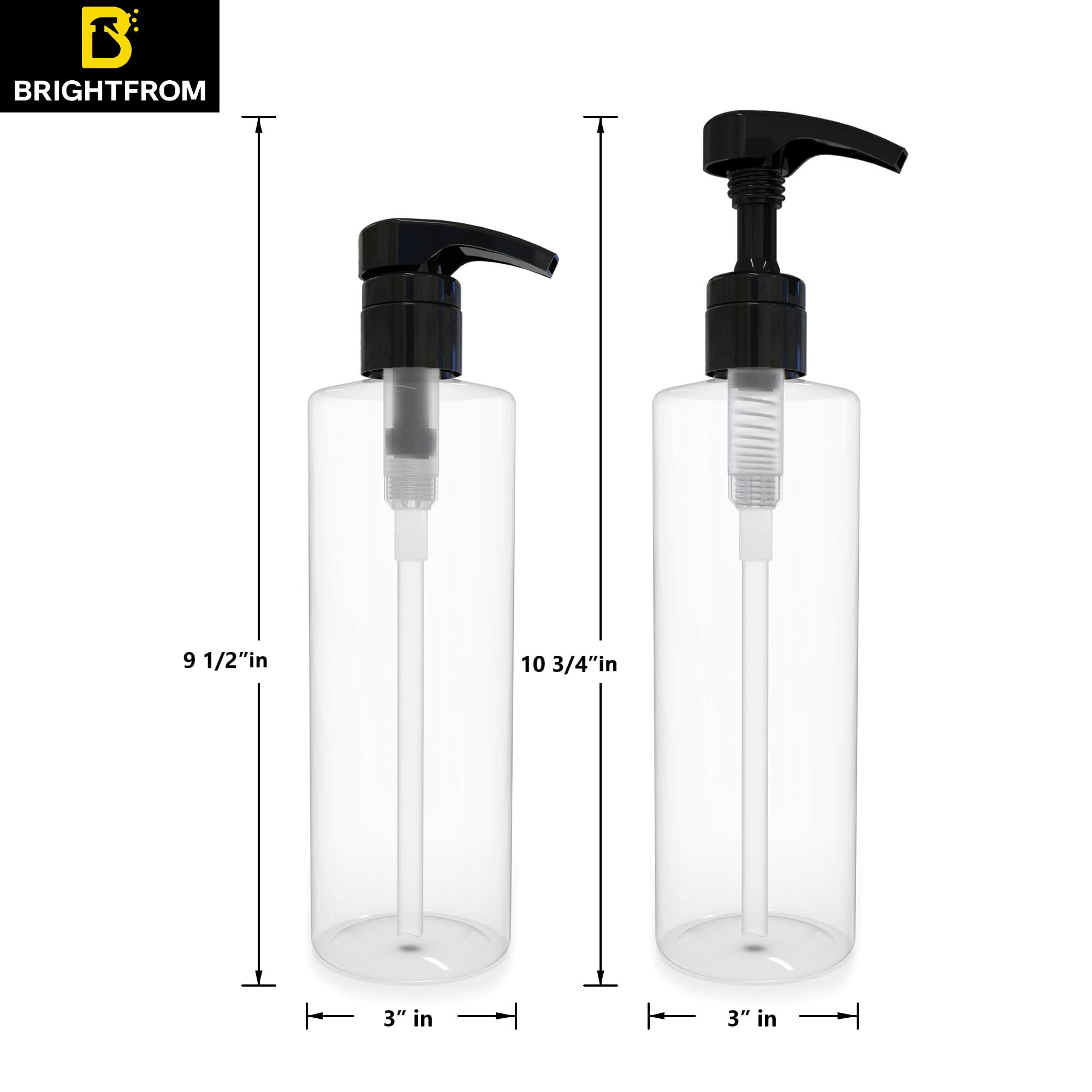 BRIGHTFROM BPA-free PET clear bottle displaying contents at a glance