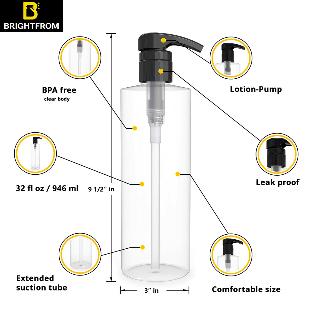 BRIGHTFROM lock-down pump bottle demonstrating mess-free dispensing