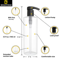 BRIGHTFROM lock-down pump bottle demonstrating mess-free dispensing