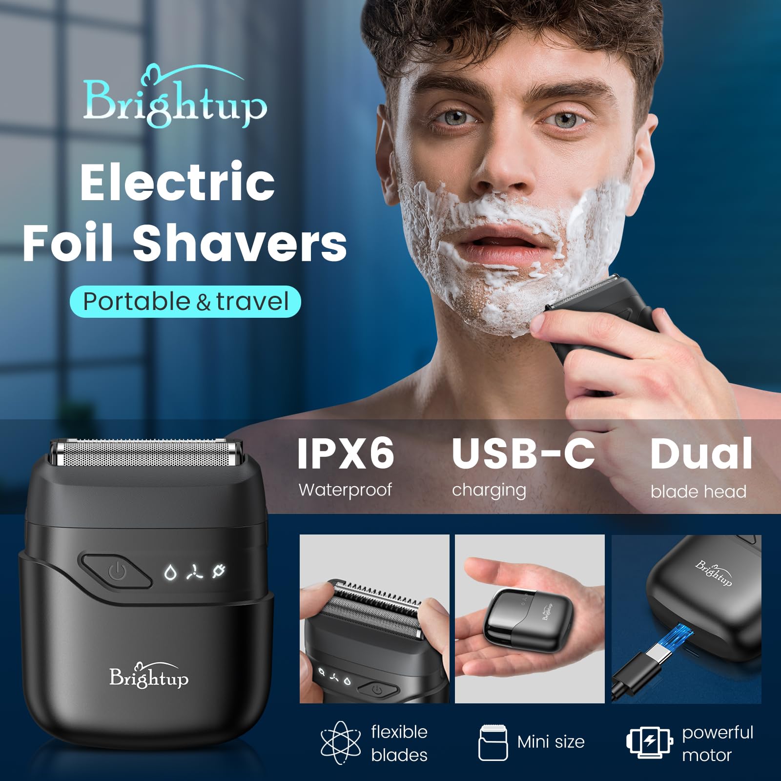 Brightup compact shaver delivers up to 90 minutes cordless use