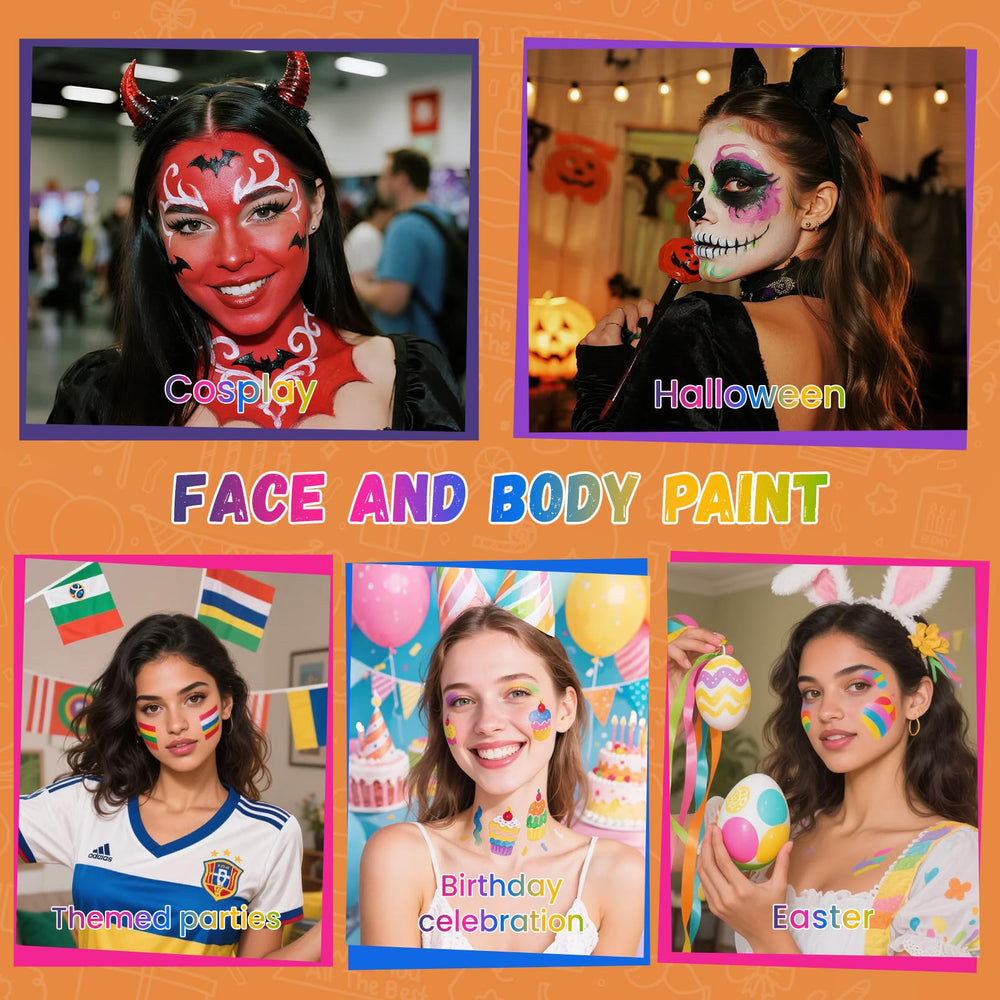 BRIMFULITE Halloween costume makeup uses black paint for dramatic effects