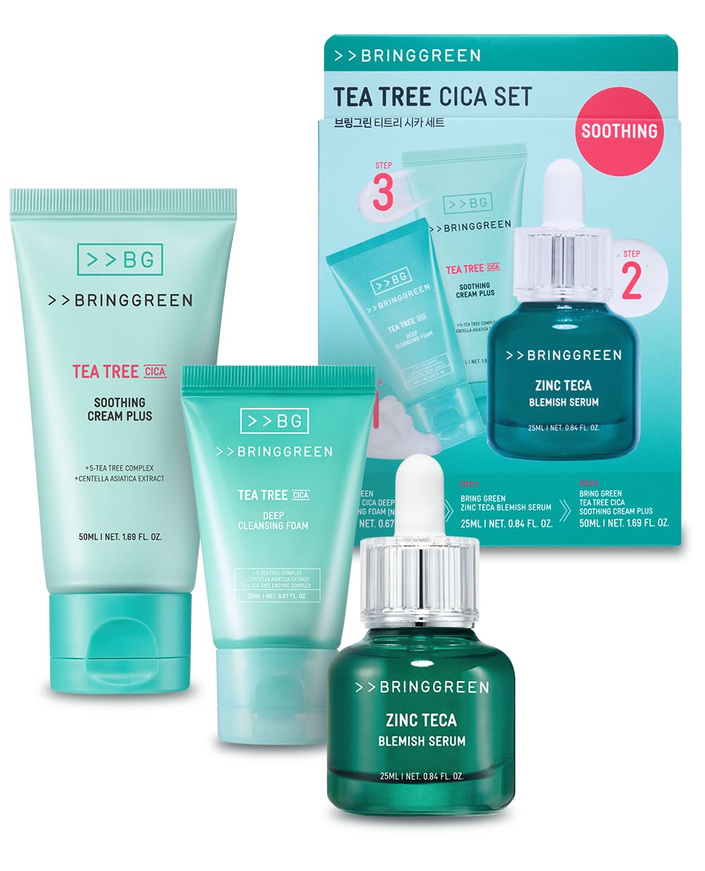 BRING GREEN Zinc Teca Serum bottle for targeted blemish care and clarity