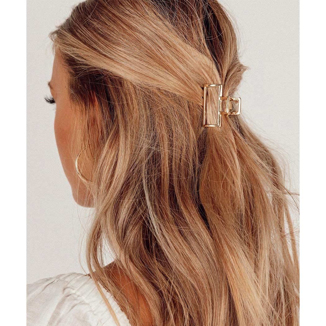 Brinie gold hair clip for daily use stays non-slip