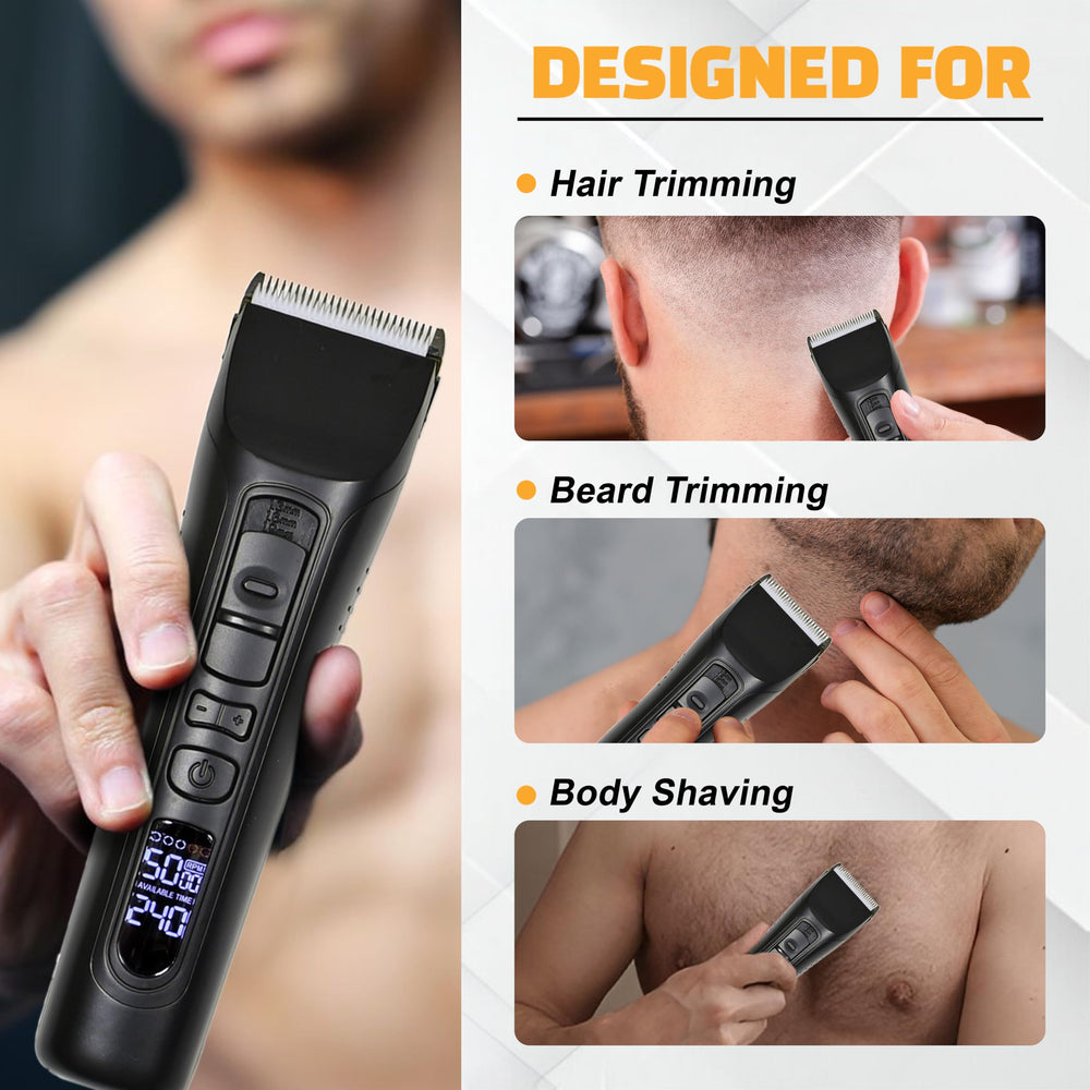 Brio Beardscape V1 digital battery display with 4-hour runtime