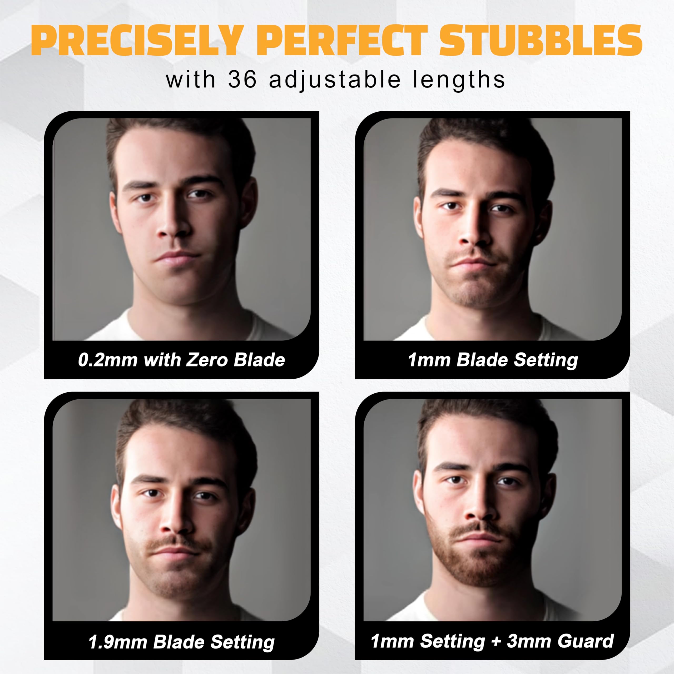 Brio Beardscape V1 stubble lengths 1–1.9mm for refined daily looks